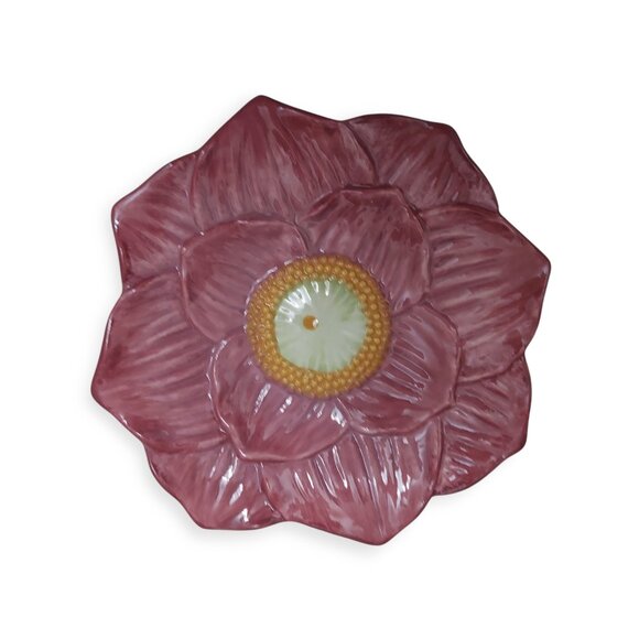 Global Design Connections Kate Williams Spring PINK FLOWER 8” Plate Set of 2 - Picture 3 of 5